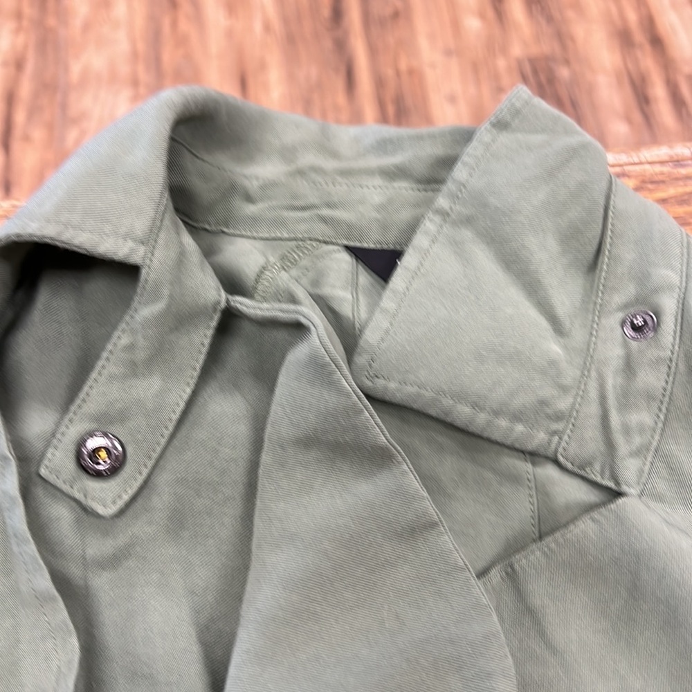 SIMPLY VERA | Vera Wang olive/army green open front twill drape jacket - Picture 4 of 6